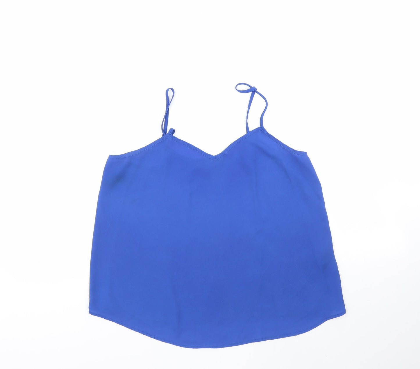 Topshop Womens Blue  Polyester Basic Blouse Size 10 Round Neck