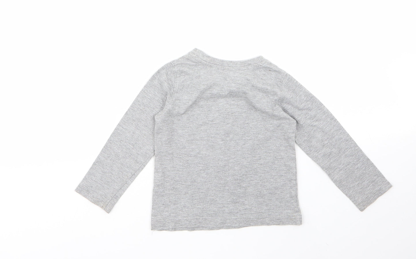 Rebel Baby Grey  Cotton Basic T-Shirt Size 18-24 Months Roll Neck