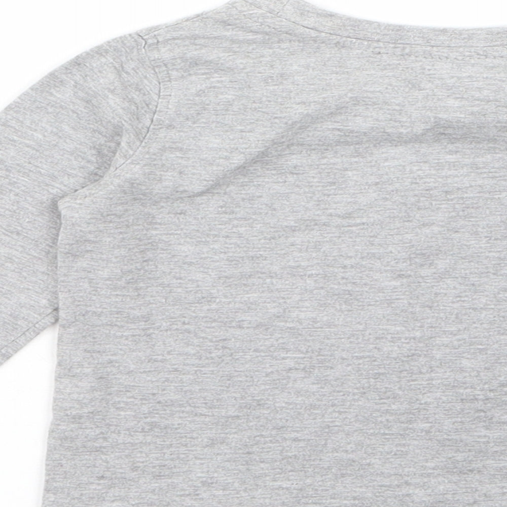 Rebel Baby Grey  Cotton Basic T-Shirt Size 18-24 Months Roll Neck