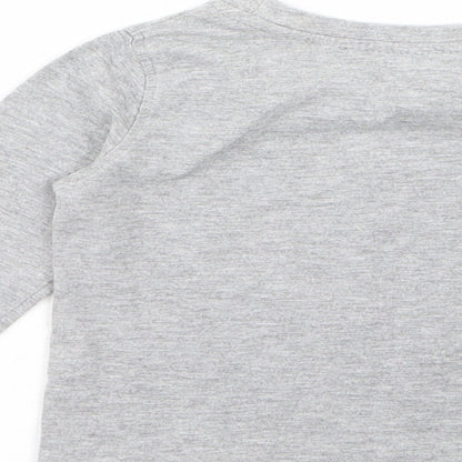 Rebel Baby Grey  Cotton Basic T-Shirt Size 18-24 Months Roll Neck