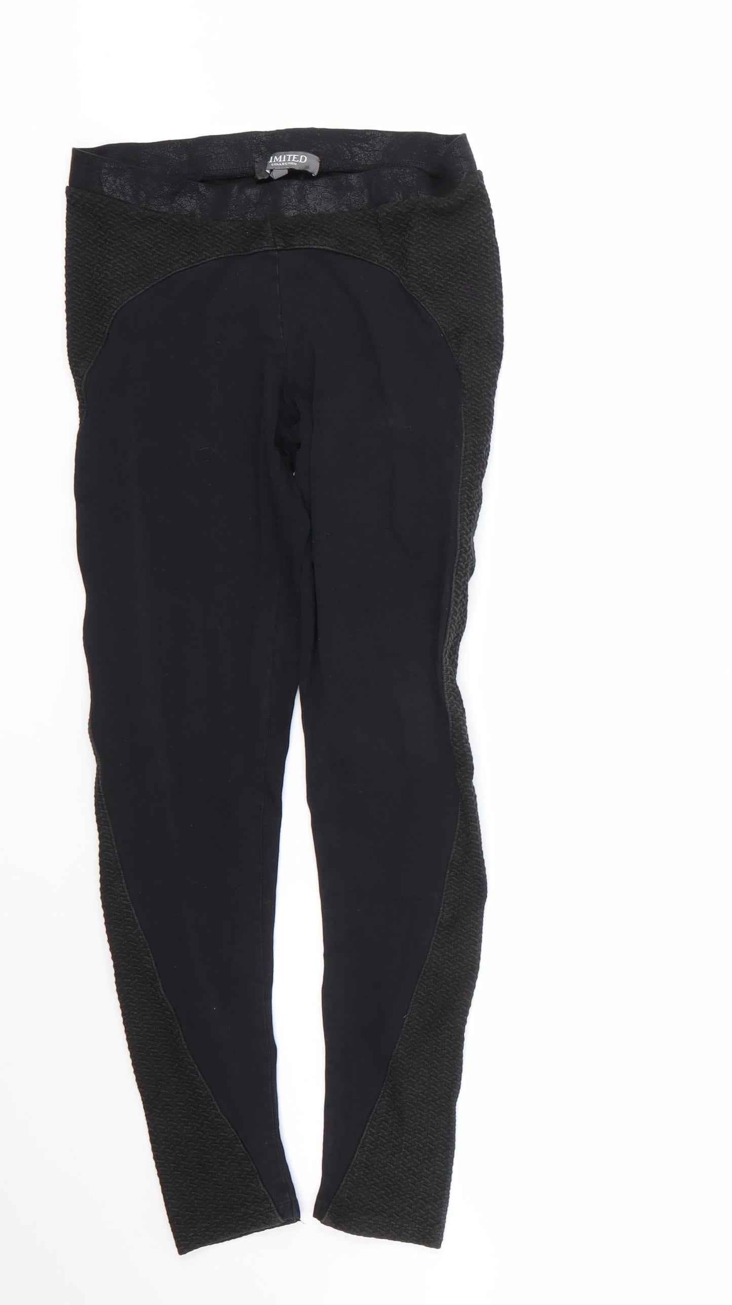 imited Womens Black  Cotton Cropped Leggings Size 12 L24 in