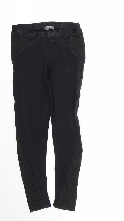 imited Womens Black  Cotton Cropped Leggings Size 12 L24 in