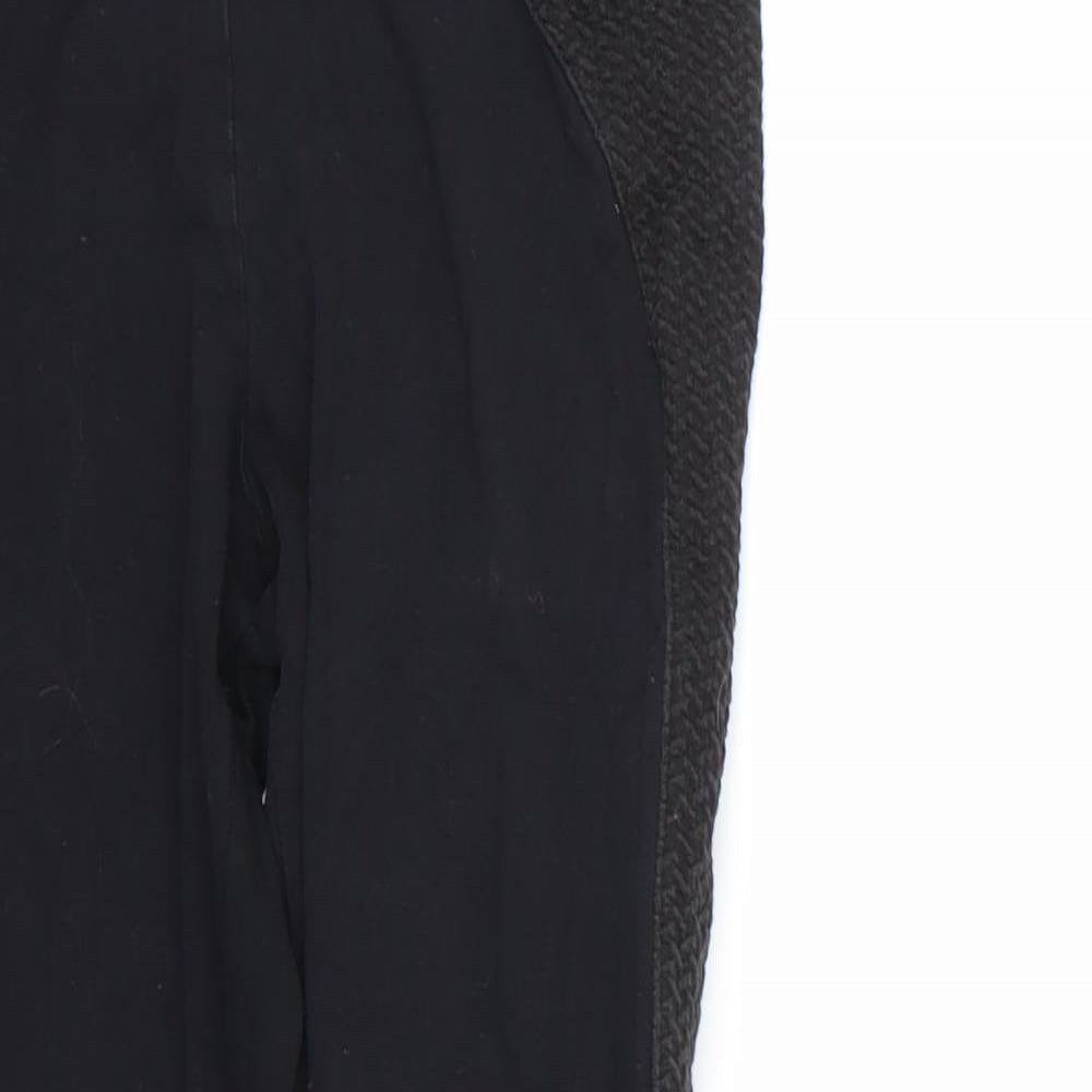 imited Womens Black  Cotton Cropped Leggings Size 12 L24 in
