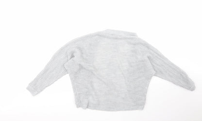 Womens UK Size M boohoo Grey Cardigan Jumper