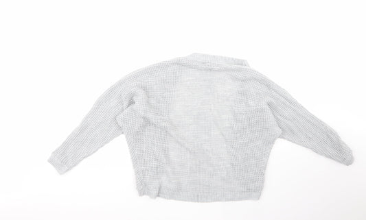 boohoo  Womens Grey Round Neck  Polyester Cardigan Jumper Size M