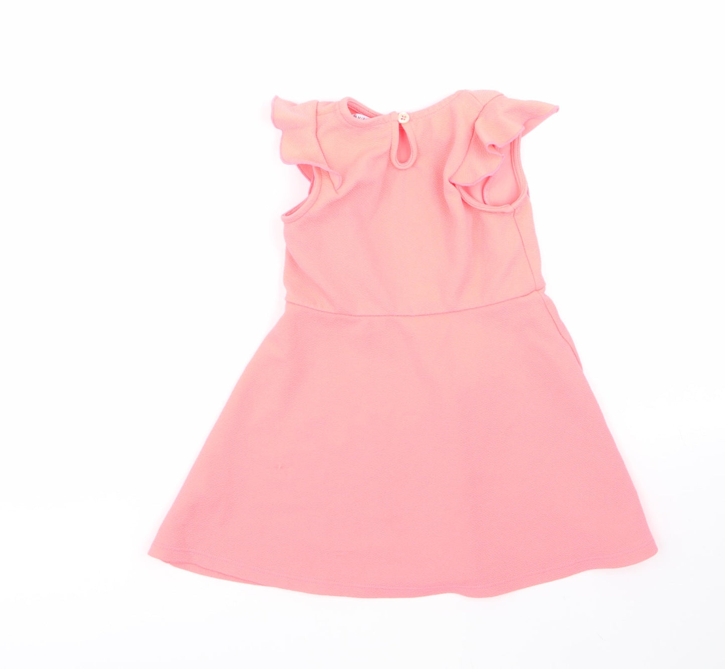 rimark Girls Orange  Polyester Fit & Flare  Size 5-6 Years  Round Neck