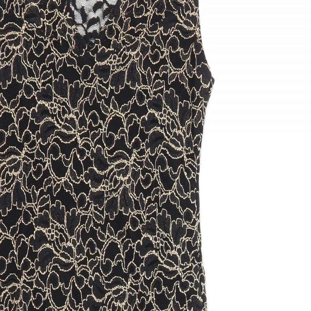 Lipsy Womens Multicoloured Geometric Polyamide Fit & Flare  Size 10  Round Neck