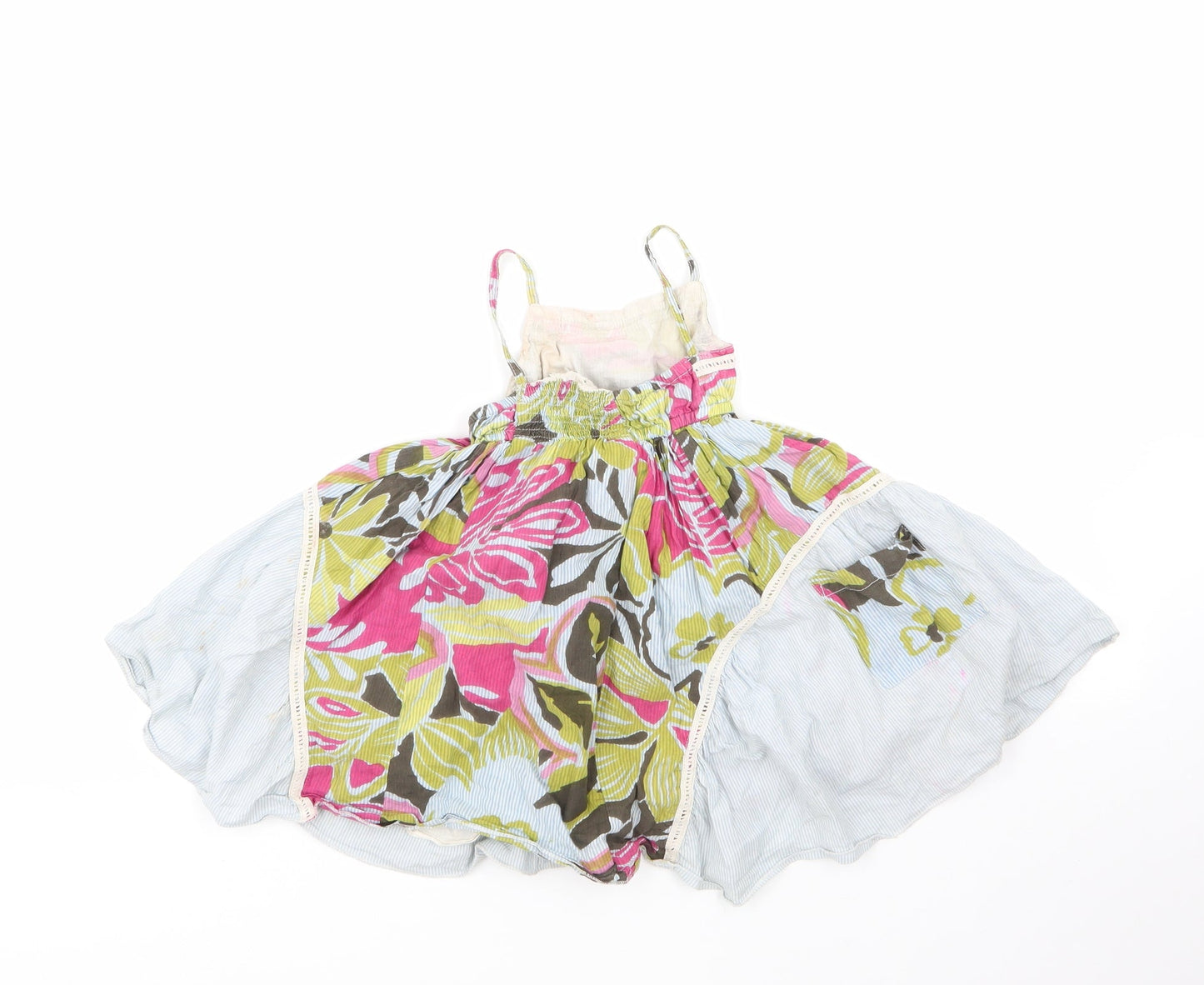 Baby Multicoloured Floral 100% Cotton Tank Dress  Size 18-24 Months  Round Neck