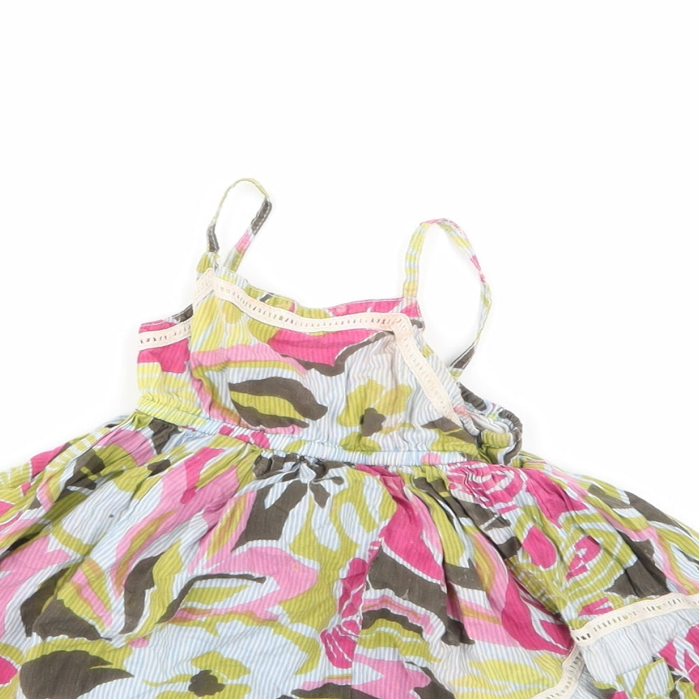 Baby Multicoloured Floral 100% Cotton Tank Dress  Size 18-24 Months  Round Neck