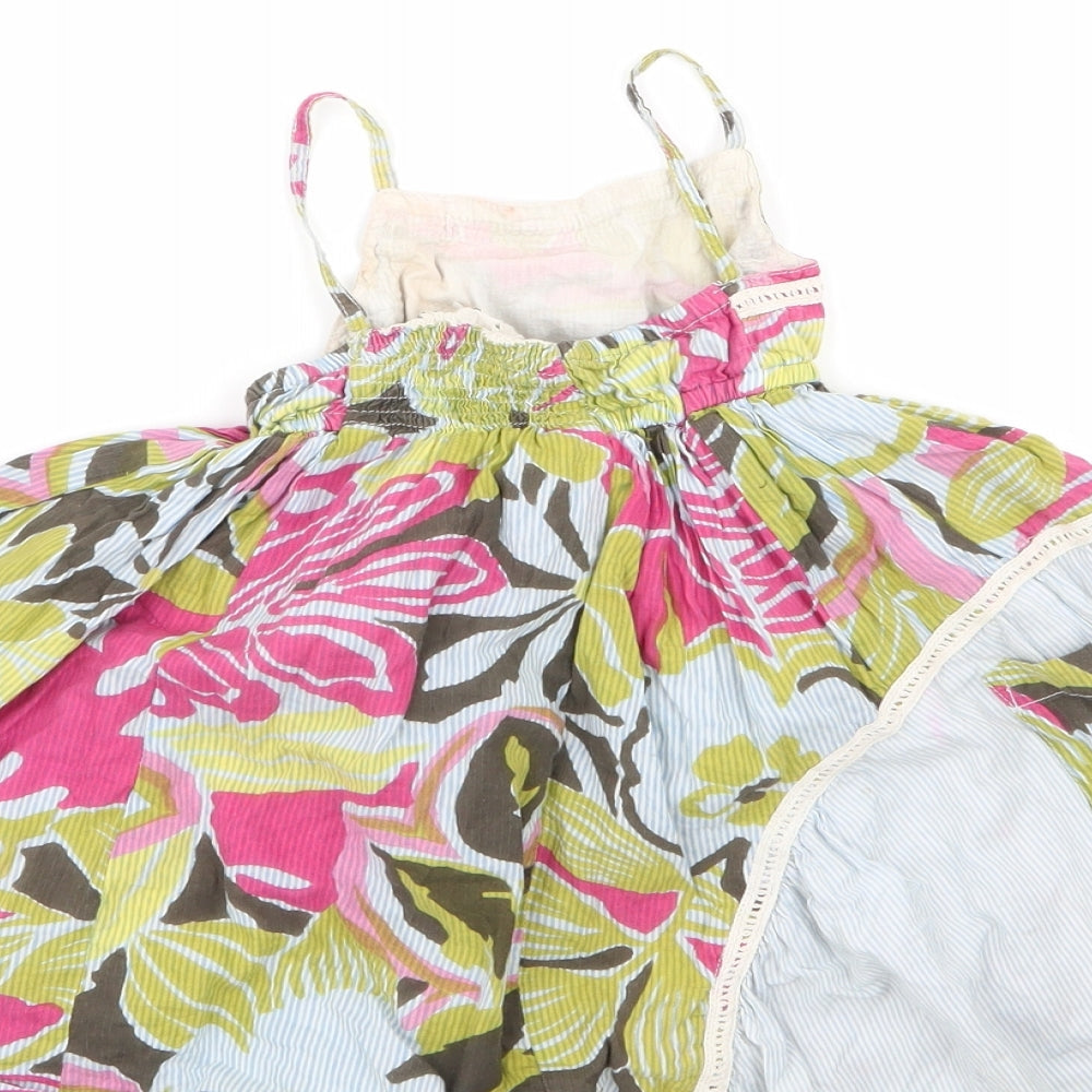 Baby Multicoloured Floral 100% Cotton Tank Dress  Size 18-24 Months  Round Neck