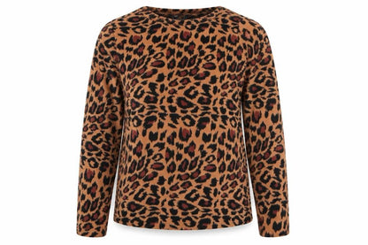 Front view of Style women’s multicoloured animal print polyester top pyjama top, size S