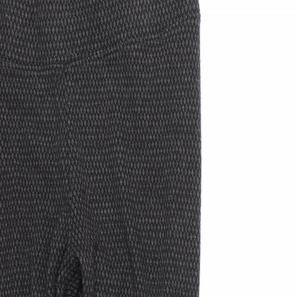 Marks and Spencer Womens Grey Geometric Polyester Cropped Leggings Size 10 L22 in