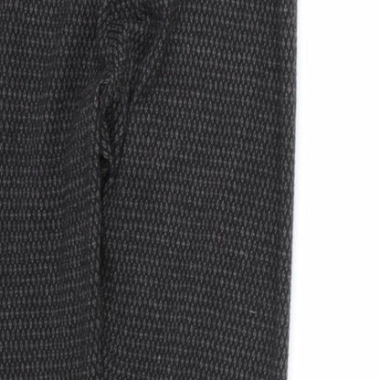 Marks and Spencer Womens Grey Geometric Polyester Cropped Leggings Size 10 L22 in