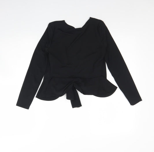 Boohoo Womens Black   Jacket  Size 6  Tie