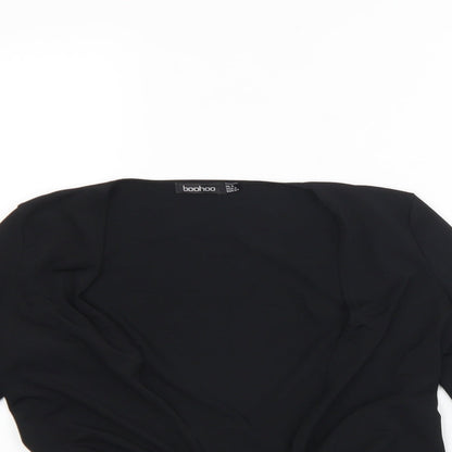 Boohoo Womens Black   Jacket  Size 6  Tie