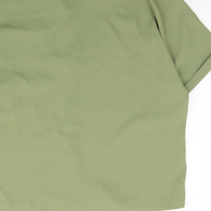 SheIn Womens Green  Polyester Basic Button-Up Size L Collared