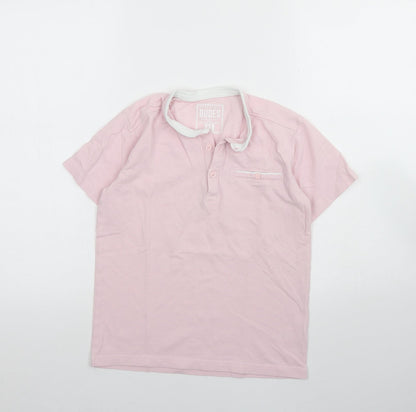 Undeniable Dudes Boys Pink  Cotton Basic Polo Size 11 Years Round Neck Button