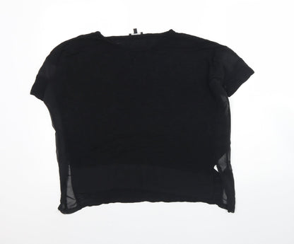 Womens UK Size 8 Warehouse Black Basic Blouse
