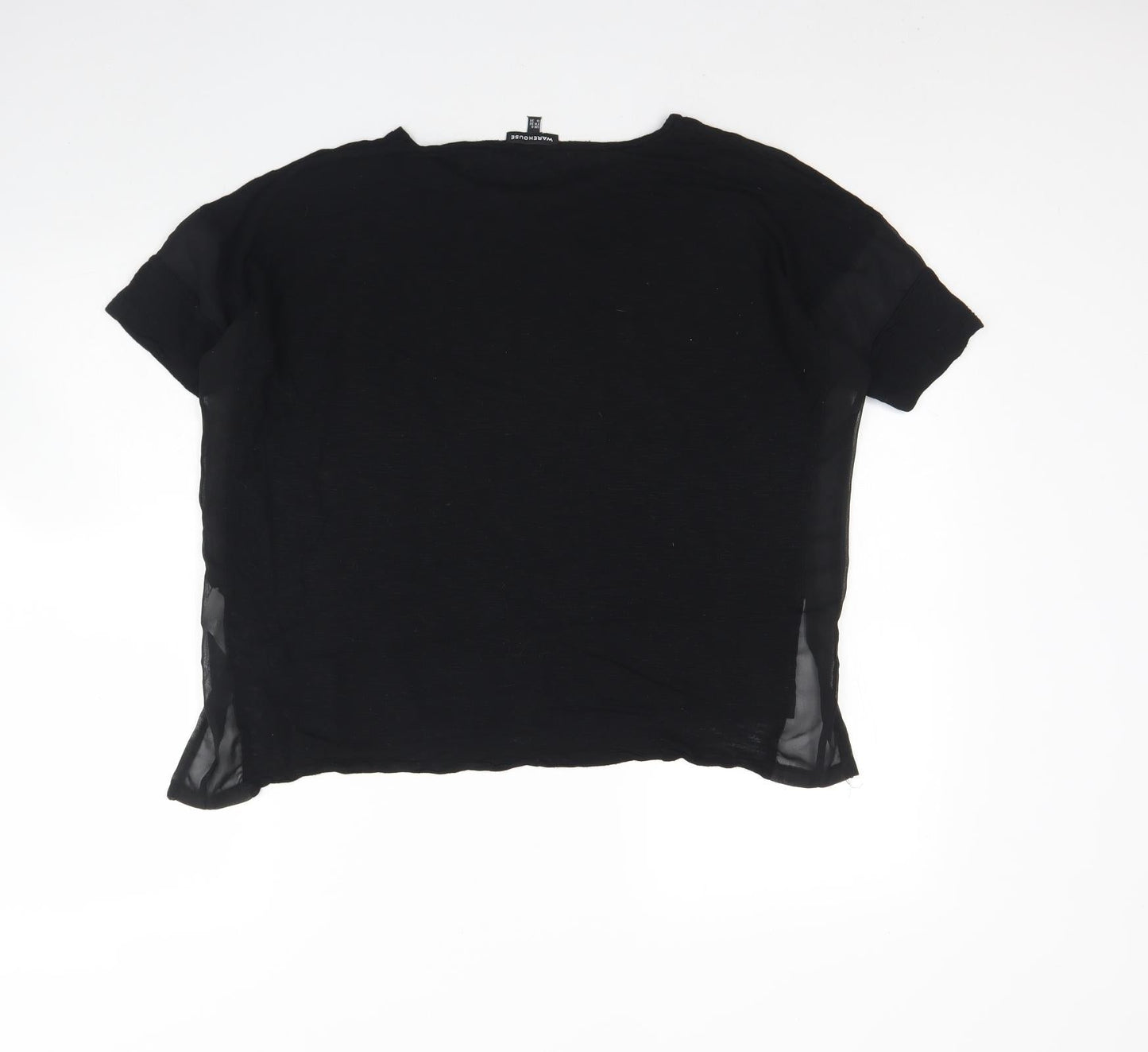 Womens UK Size 8 Warehouse Black Basic Blouse