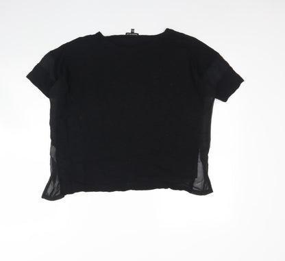 Womens UK Size 8 Warehouse Black Basic Blouse