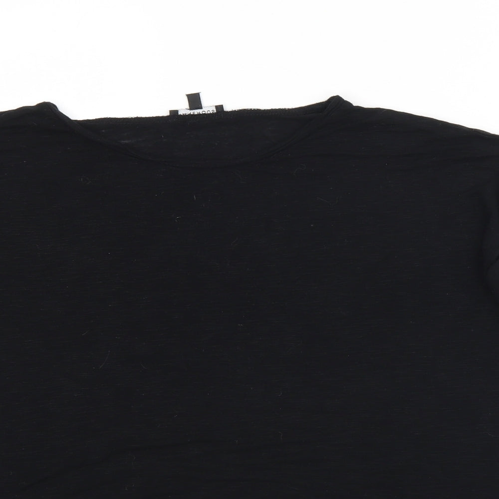 Womens UK Size 8 Warehouse Black Basic Blouse