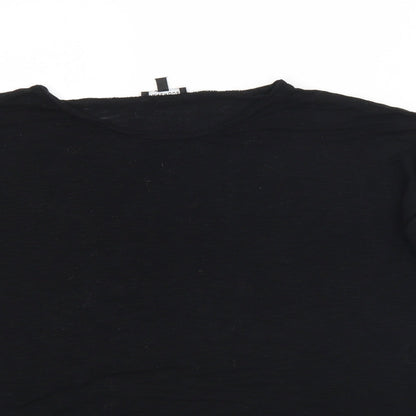 Womens UK Size 8 Warehouse Black Basic Blouse