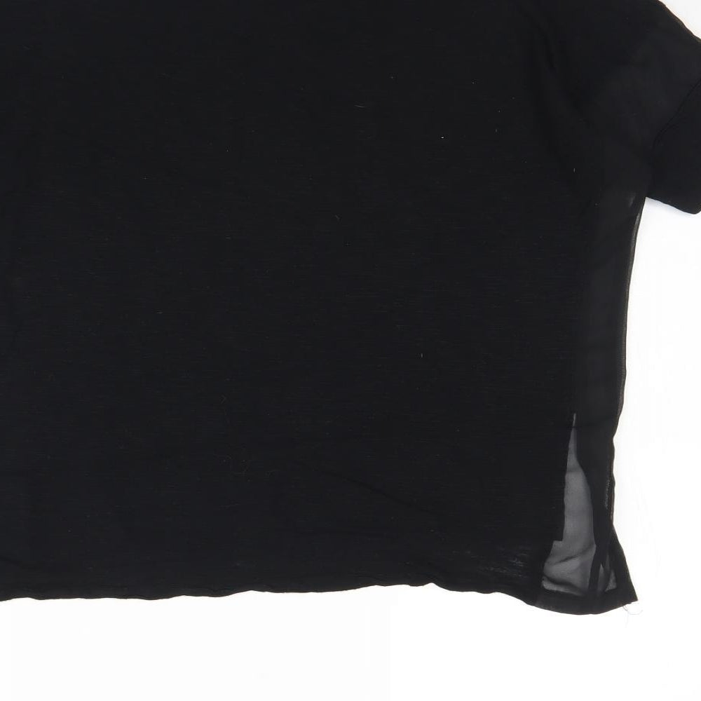 Womens UK Size 8 Warehouse Black Basic Blouse