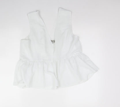 Womens UK Size 16 ASOS White Basic Tank