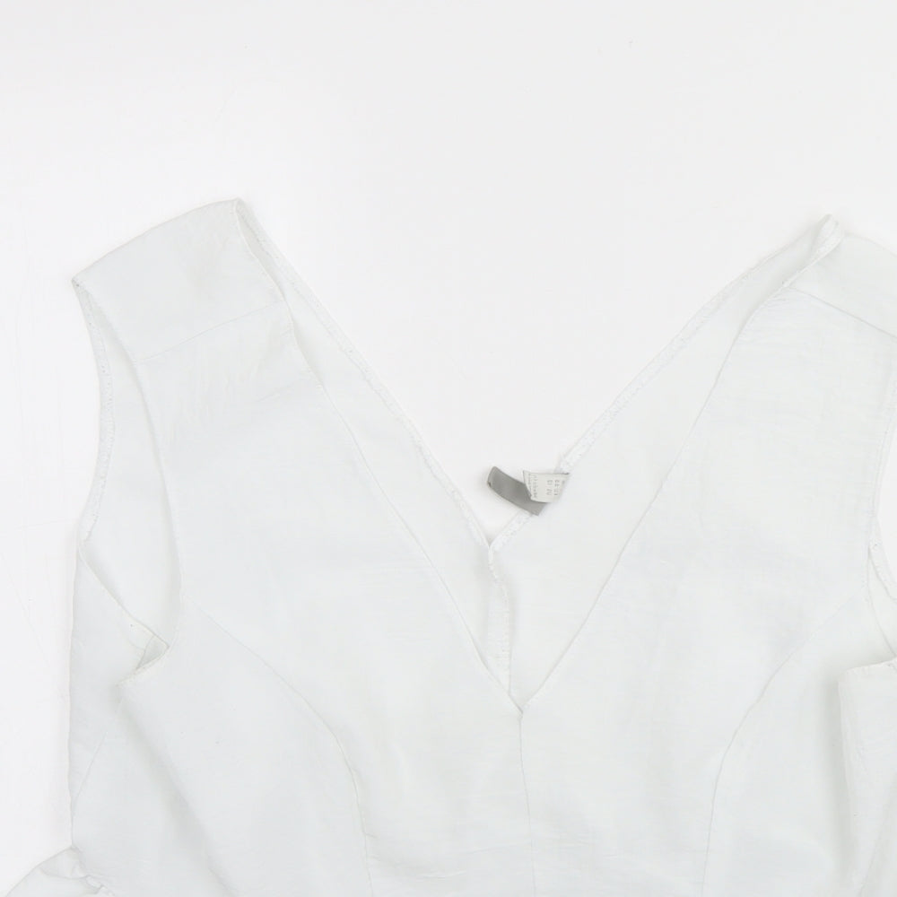 Womens UK Size 16 ASOS White Basic Tank