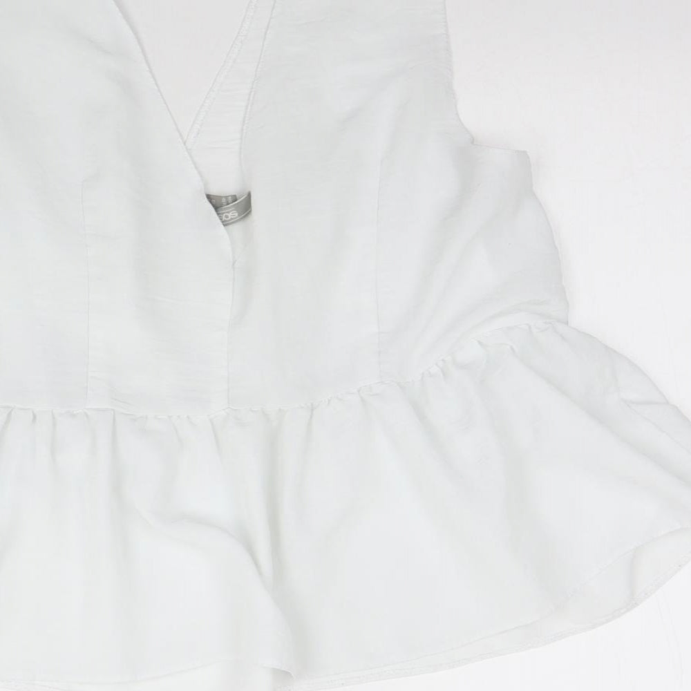 Womens UK Size 16 ASOS White Basic Tank