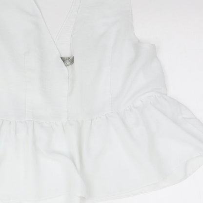 Womens UK Size 16 ASOS White Basic Tank