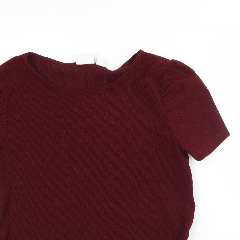 Womens UK Size L Mamalicious Red Basic Blouse
