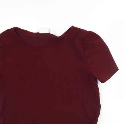 Womens UK Size L Mamalicious Red Basic Blouse