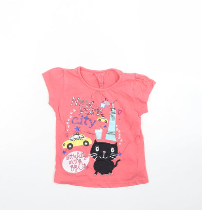 Girl 2 Girl Girls Pink  Cotton Basic Blouse Size 4 Years Round Neck  - New york