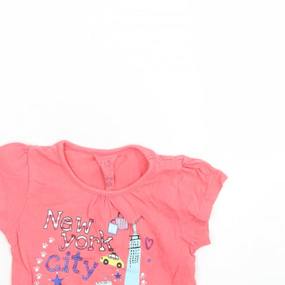 Girl 2 Girl Girls Pink  Cotton Basic Blouse Size 4 Years Round Neck  - New york