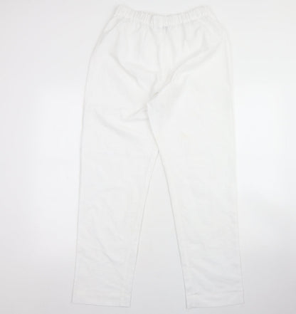 Womens UK Size M Preworn Regular Fit  White Trousers