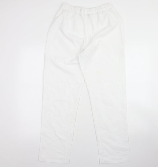 Womens UK Size M Preworn Regular Fit  White Trousers