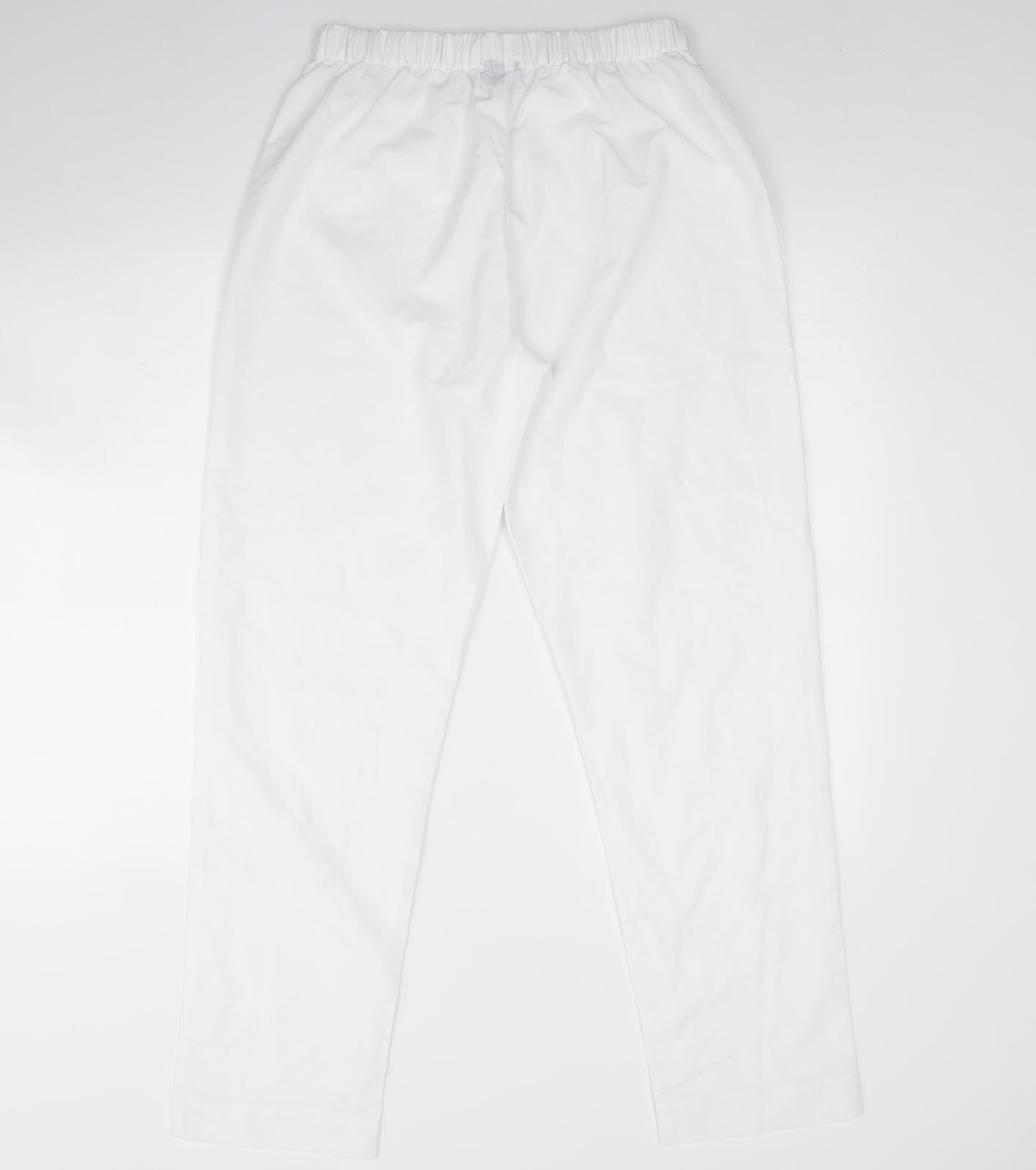 Womens UK Size M Preworn Regular Fit  White Trousers