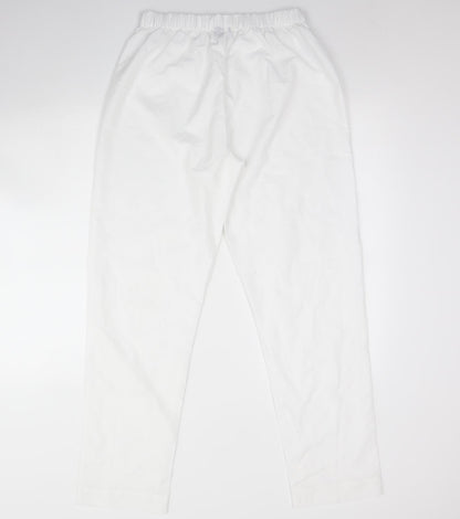 Womens UK Size M Preworn Regular Fit  White Trousers