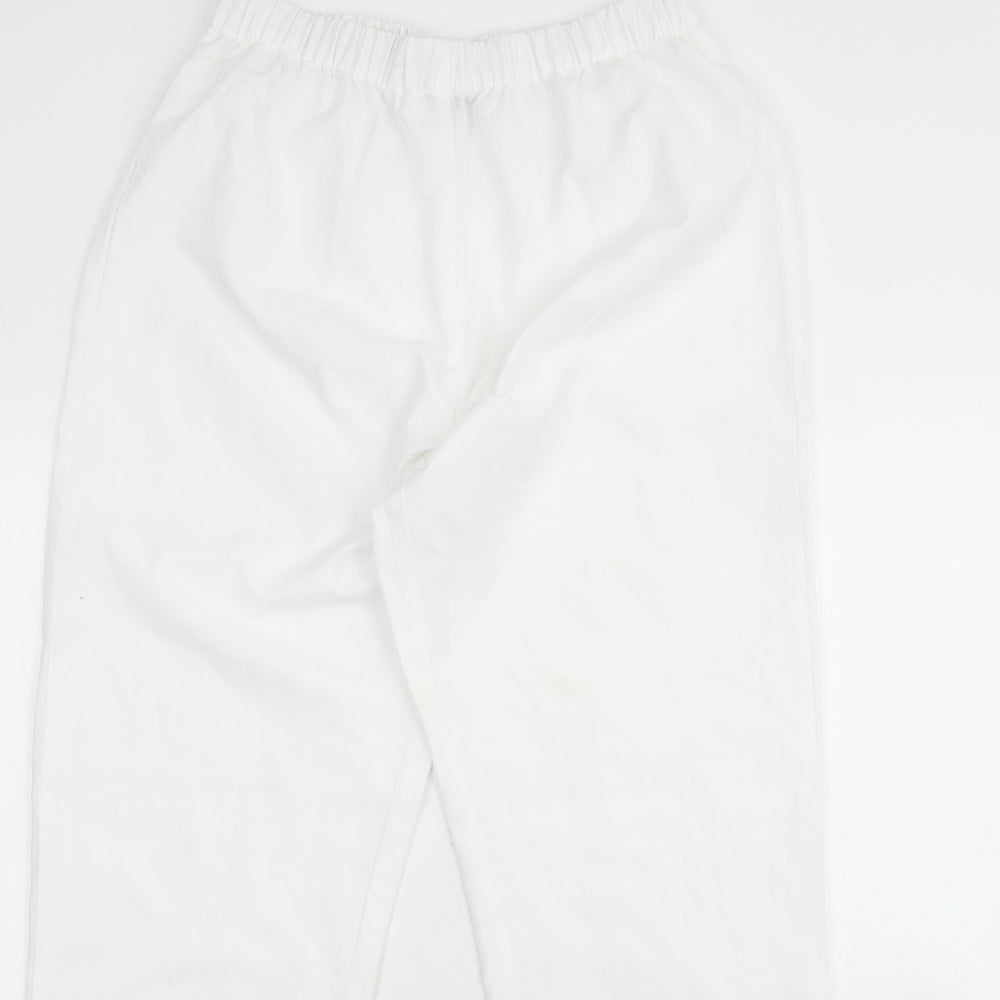 Womens UK Size M Preworn Regular Fit  White Trousers