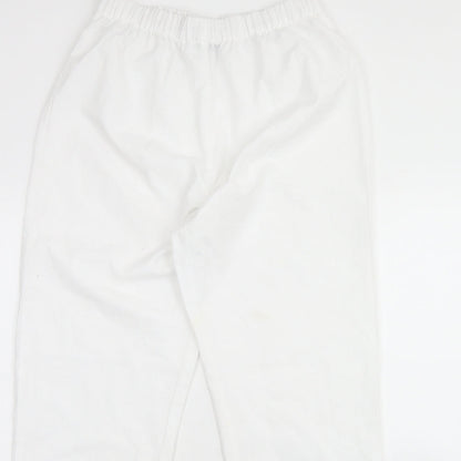 Womens UK Size M Preworn Regular Fit  White Trousers