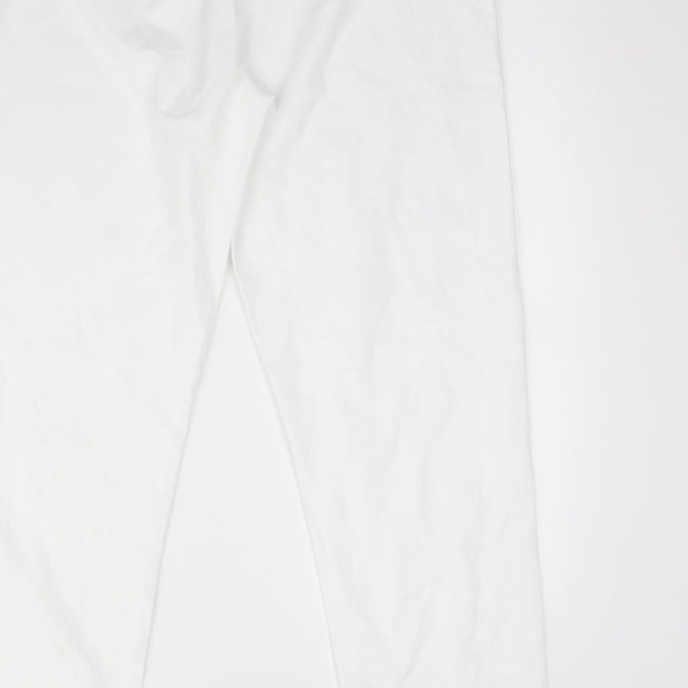 Womens UK Size M Preworn Regular Fit  White Trousers