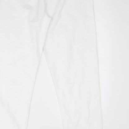 Womens UK Size M Preworn Regular Fit  White Trousers