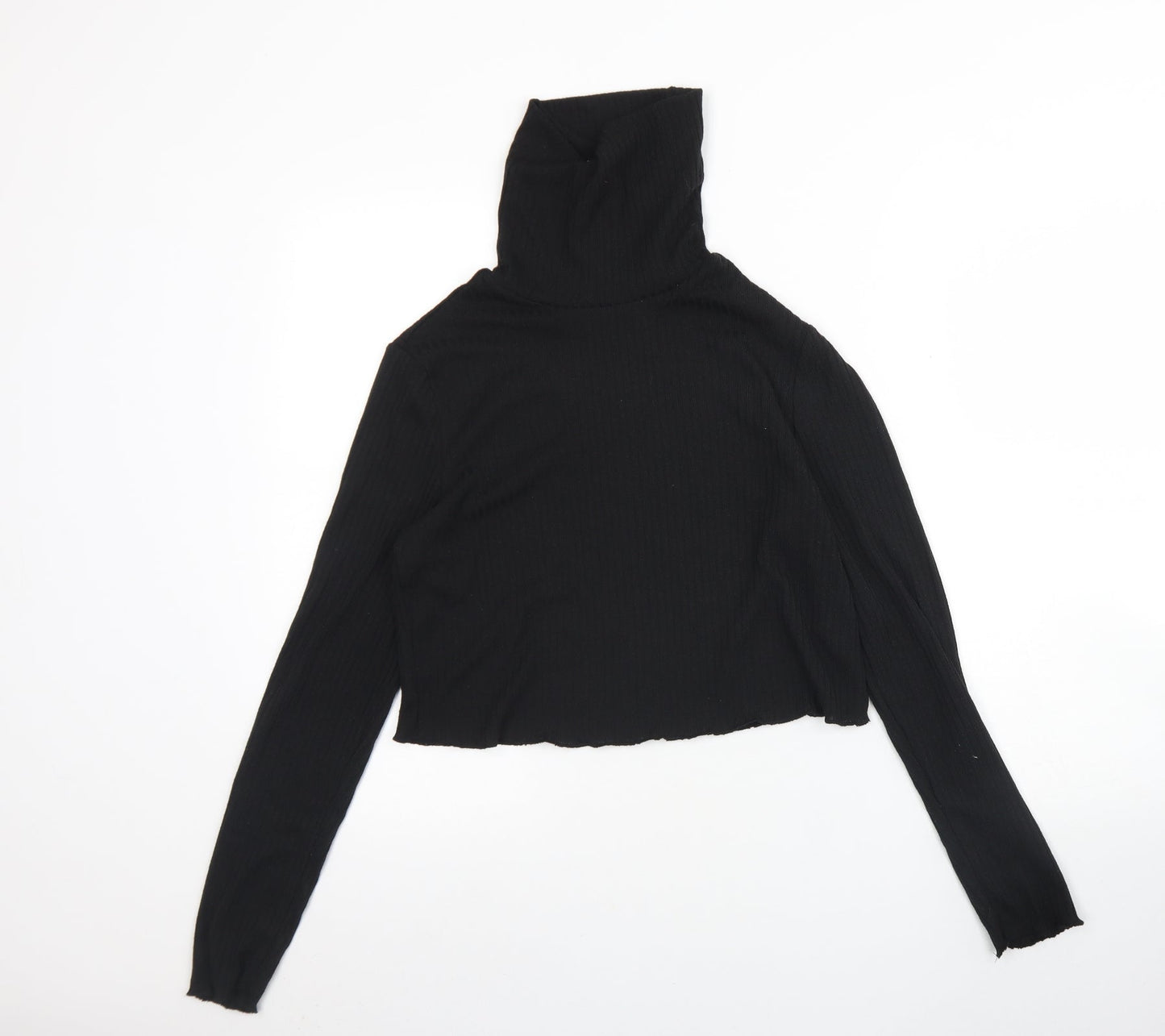 SheIn Womens Black High Neck  Polyester Pullover Jumper Size M