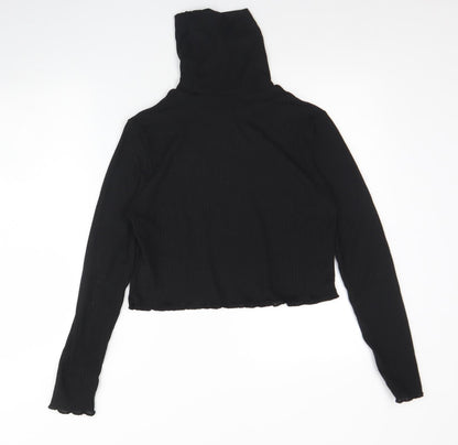 SheIn Womens Black High Neck  Polyester Pullover Jumper Size M