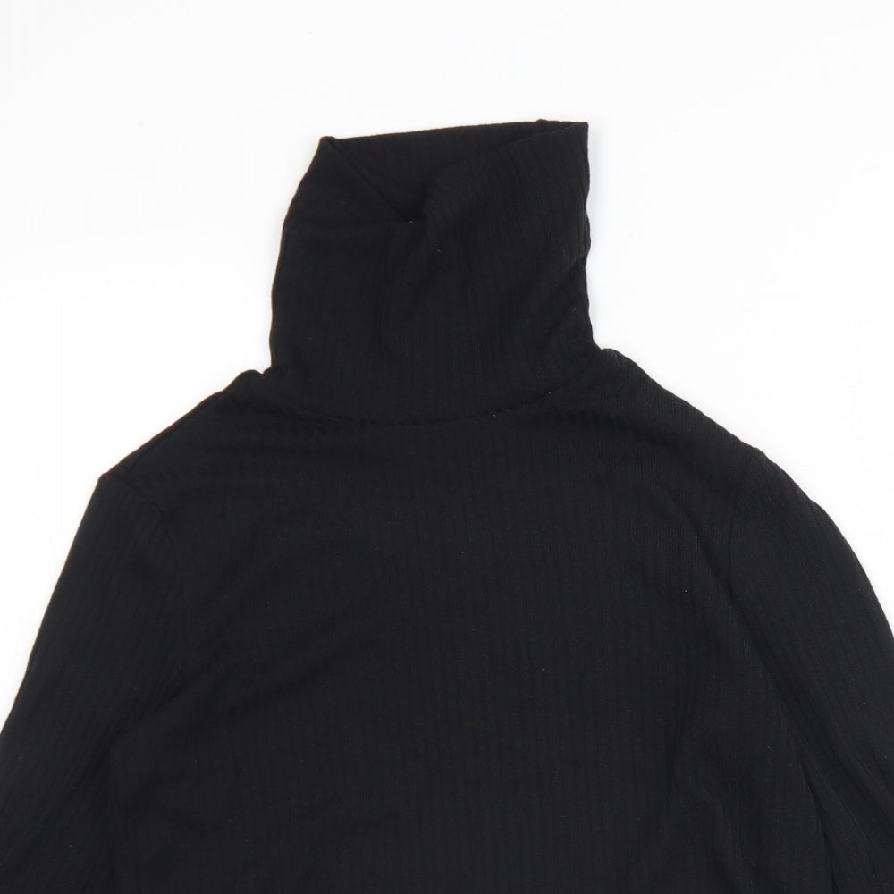 SheIn Womens Black High Neck  Polyester Pullover Jumper Size M