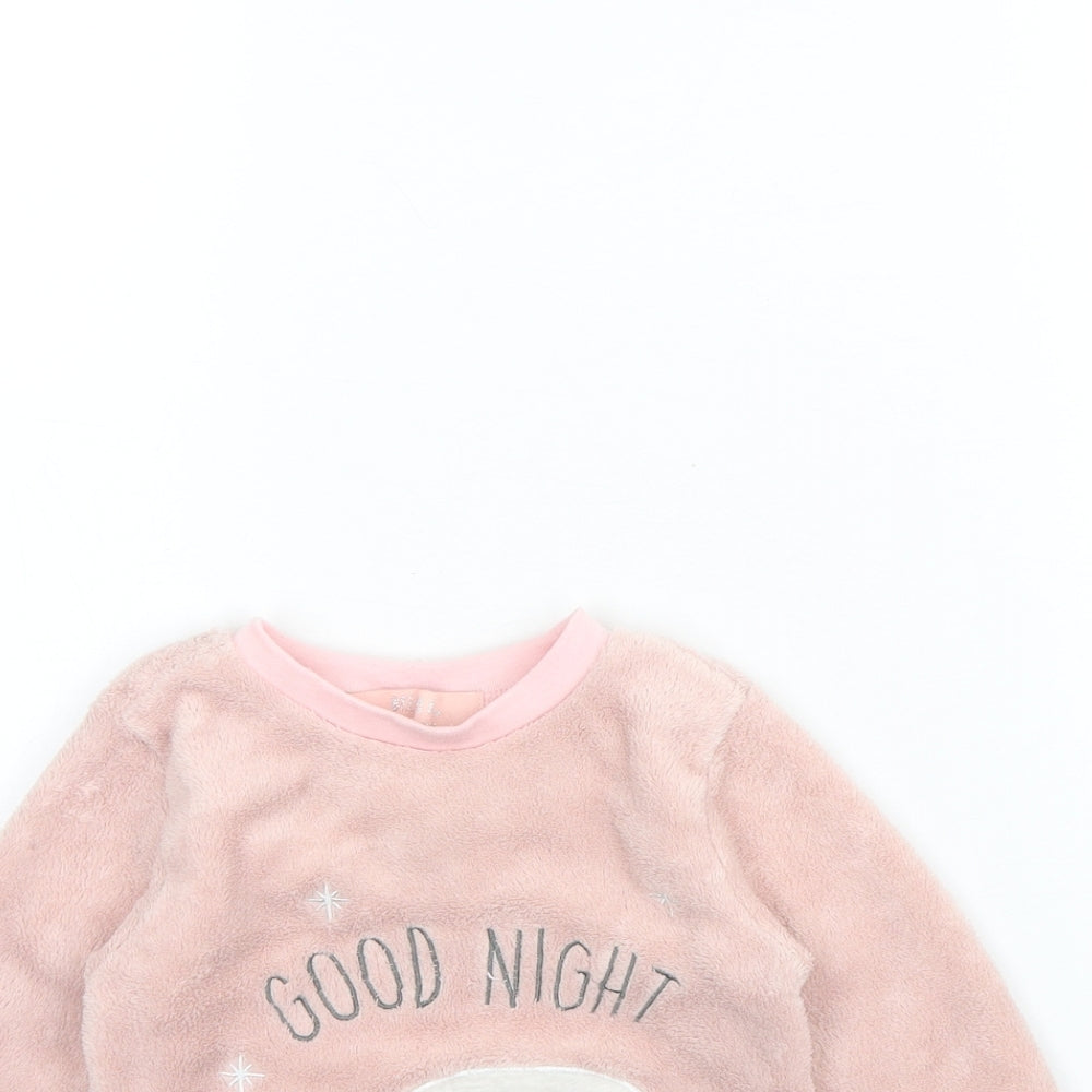 Close-up detail of Dream big girls’ pink solid polyester cami pyjama top, size 2, years