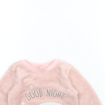 Close-up detail of Dream big girls’ pink solid polyester cami pyjama top, size 2, years