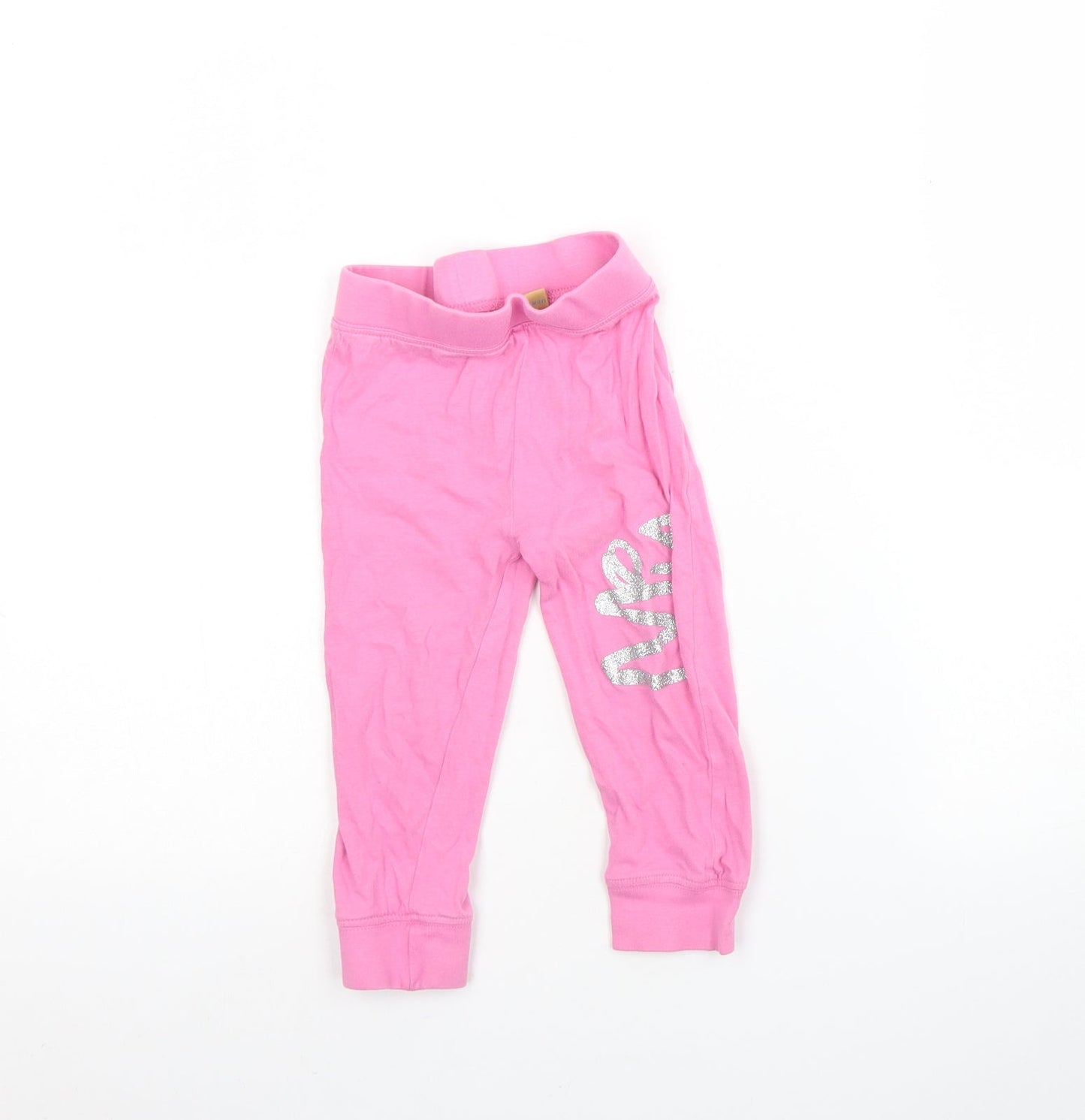 Preworn Girls Pink  Cotton Capri Trousers Size 2 Years  Regular