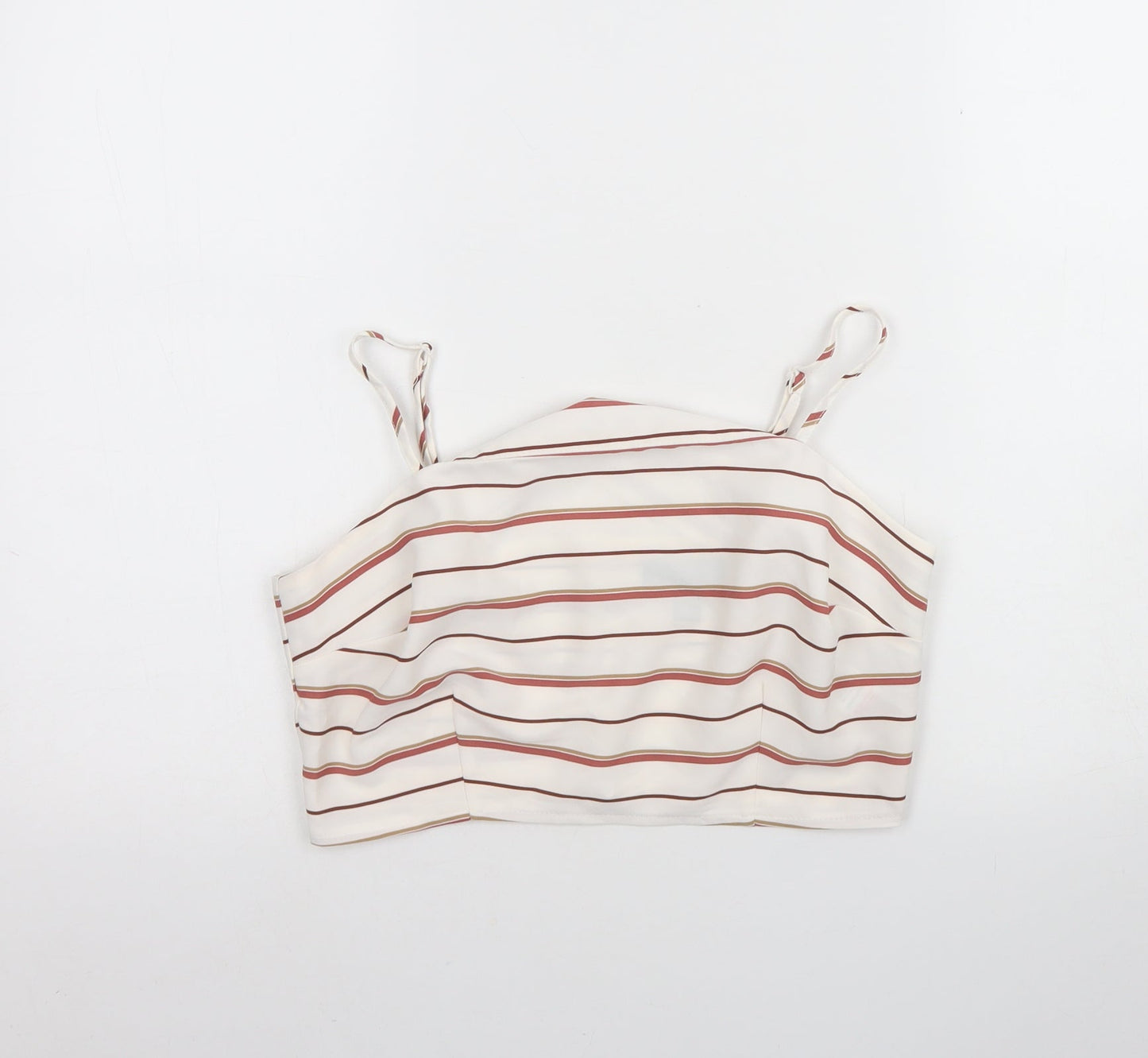 Womens UK Size 10 New Look White Cropped Tank